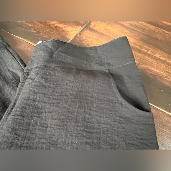 Habitat Wide Leg Crop Pants Women’s XL Black Pull On Pockets Textured Relaxed - Picture 10 of 15